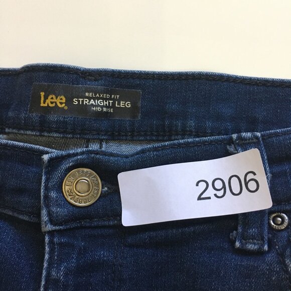 LEE Straight Leg Mid Rise Relaxed Fit Cropped Jean Womens Size 30 Medium Wash - Picture 14 of 14